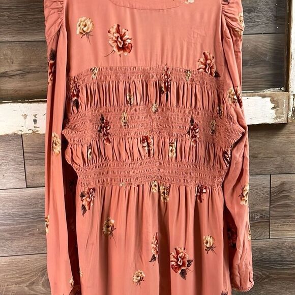 TORRID Women’s Floral Peasant Babydoll Style Blouse Hi Low Boho Size 2 2X Coral - Picture 10 of 13